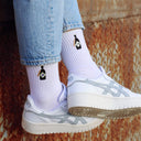 The Illusionist Clubhouse Socks - Ladies - Lifestyle Shot with White Shoes On